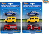2-Play Spielzeugfahrzeuge Die-Cast 3er-Pack Rettungsdienste 8cm