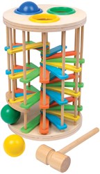 Small Foot Holz-Klopfkugelturm pädagogisches Spielzeug mit Hammer