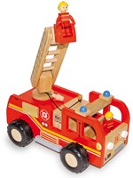 Small Foot Holz-Feuerwehrauto - Spielzeug LKW mit Figuren-2