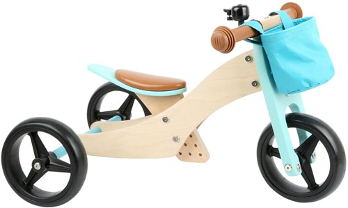 Small Foot Holz-Dreirad und Laufrad 2in1 türkis - Trainingsfahrrad