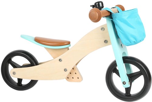 Small Foot Holz-Dreirad und Laufrad 2in1 türkis - Trainingsfahrrad-3