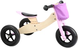 Small Foot  -  Houten Driewieler en Loopfiets 2in1 Maxi Roze