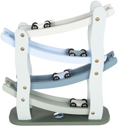 Small Foot  -  Houten Autobaan Blauw met 4 Auto's