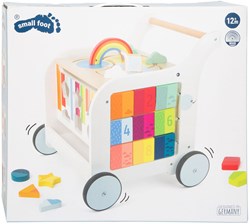 Holz Baby Walker Lauflernwagen Blumen - pädagogisches Spielzeug mit Tafel