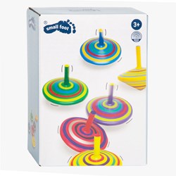 Small Foot Holz Kreisel Set - buntes Spielzeug 6 Stück