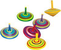 Small Foot Holz Kreisel Set - buntes Spielzeug 6 Stück-2