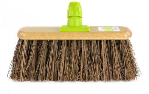 Linea straatbezem gelakt hout mengeling bassine ca 30cm