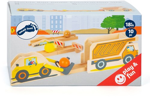 Small Foot Holz Kugelbahn Baustelle - pädagogisches Spielzeug für Kinder