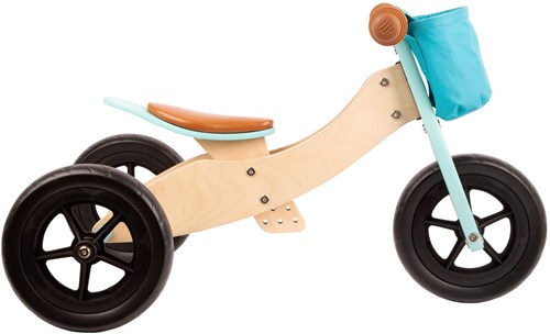 Small Foot Holz-Dreirad und Laufrad 2in1 Maxi türkis - Trainingsfahrrad-2