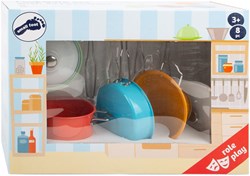 Small Foot - Spielzeug Kochgeschirr Set mit Zubehör, 8-teilig, Metall