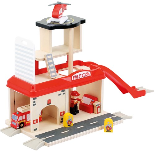 Small Foot Holz-Feuerwache Spielzeug mit Zubehör 15-teilig-3