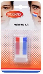 Schminkstick rot weiß blau Make-up Stick für Sport und Karneval