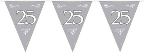 Folat Girlande Jubiläum 25 Jahre silber Kunststoff 10 Meter