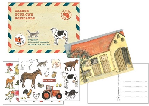 Egmont Toys Bastelpackung 10 Postkarten mit Aufkleber