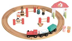 Egmont Toys Eisenbahnschiene Holz mit Zug und Figuren 45x45 cm