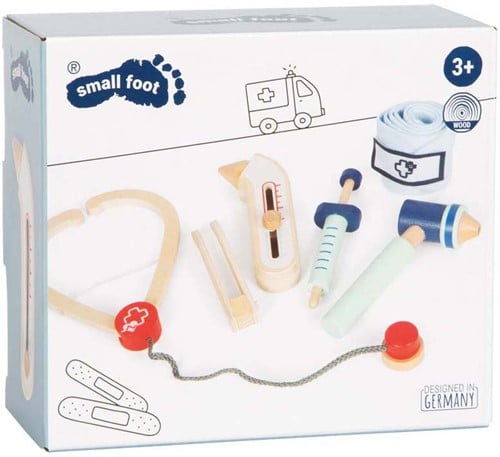 Small Foot Holz Arzt Spielset - Rollenspielzeug für Kinder 6-teilig