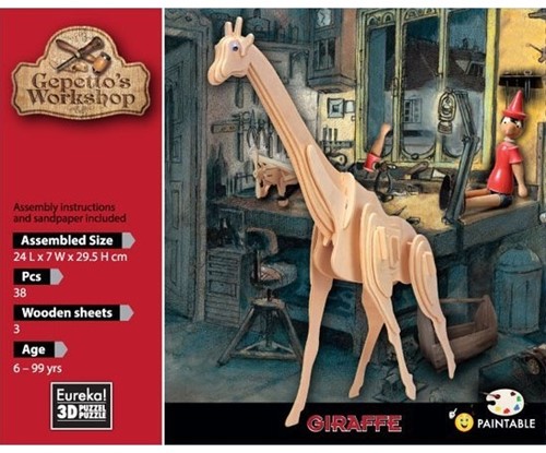 Gepetto's Workshop 52473161 - Holzpuzzle-3D Giraffe