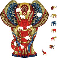 Eureka Holzpuzzle Elefant - bunte Puzzle 120 Teile