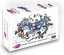 Eureka Holzpuzzle - Blauer Wal - Buntes Spielzeug - 125 Teile