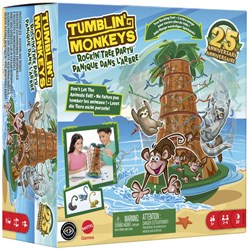 Mattel - Affenalarm Familienspiel wackelnder Baumturm