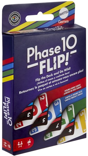 Mattel Phase 10 Flip Kartenspiel - Familienspiel mit doppelseitigen Karten