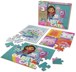 Gabby'S Poppenhuis – 3-Pack: Houten Puzzel In Houten Doos (3 X 24 Stukjes)