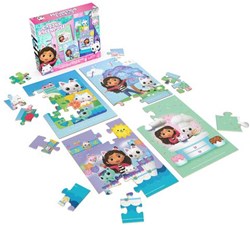 Gabby'S Poppenhuis – 4-Pack: Houten Puzzel (1X12 Stukjes, 1X16 Stukjes, 1X20 Stukjes, 1X24 Stukjes)