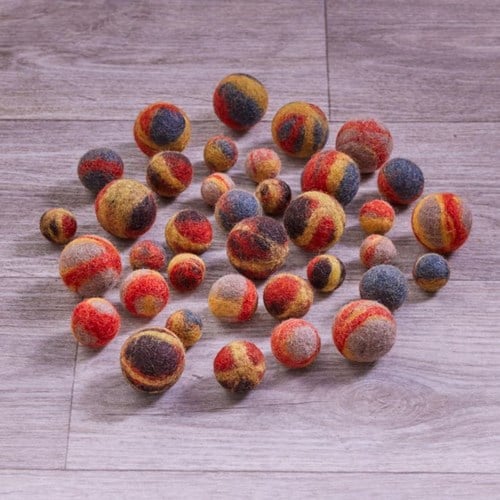 Cosy Felt Volcano Scenery Balls - 54567
