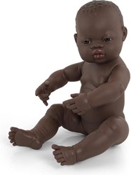 Miniland Babypuppe Afrikanisches Mädchen 40cm mit Vanilleduft - Spielzeugpuppe