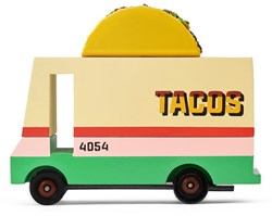 Candylab Holzspielzeugbus Taco Van - bunter Retro Bus