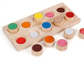 Sensorische Fühlpuzzles, Steine und Bretter - Lernen durch Berührung