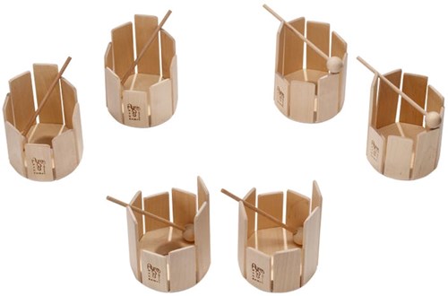 Auris Musikspielzeug Rührtrommel Set - 6 Stück für Kinder