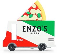Candylab Spielzeugauto Pizza Bus - Candycar Vans - Retro Holzbus