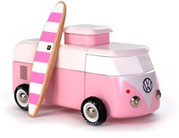 Candylab Holzspielzeugauto VW Beach Bus - rosa - klassisches Design-2