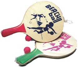 HOT Sports + Toys Beachball Hout blank 8 mm.print pink/zwa