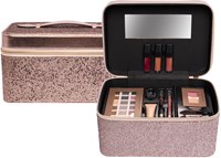 Beautycase Kinder Make-up Koffer Bronze Luxus mit Spiegel und Zubehör