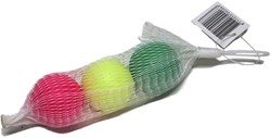 Angel Sports Beachball Bälle Set - 3 Stück im Netz - buntes Spielzeug