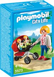 Playmobil City Life Mother with Twin Stroller Baufigur