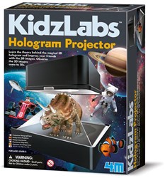 4M 00-03394 68599 Mit KidzLabs-Survival Wissenschaft präsentiert Projektor im Science-Fiction-Design, der aus simplen, zweidimensionalen Papiervorlagen, dreidimensionale Hologramme zaubert, Bunt