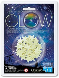 4M Glow in the dark Mini-Sterne weiß - 60 Stück Kinderzimmer Dekoration