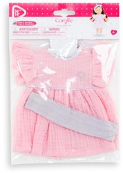 Corolle Puppenkleid mit Haarband - rosa Kleid für 36 cm Puppen