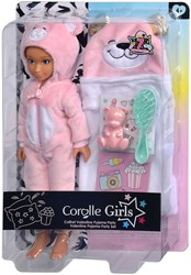 Corolle Modepuppe Valentine Pyjama Party Set - Puppe mit Zubehör
