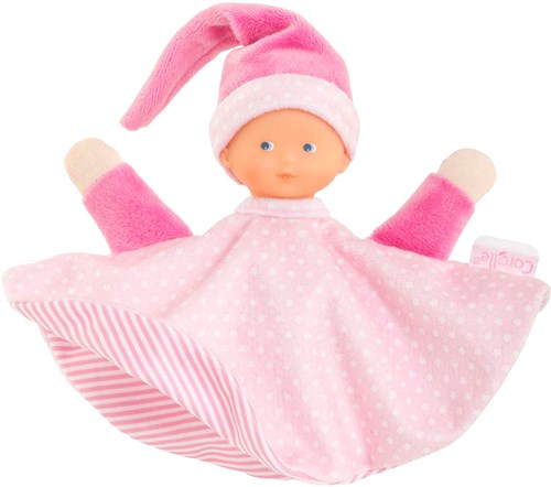 Corolle Schmusetuch rosa - Tidoudou Babytuch 17cm für Babys-2