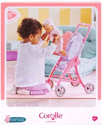 Corolle Puppenwagen Babypuppe Blumen rosa - Puppenbuggy 30cm