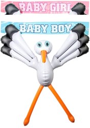 Folat aufblasbarer Storch Fensterdekoration Geburt Baby 75 cm