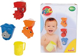 Simba Badespielset Badespielzeug mit Saugnapf und Becher, buntes Spielvergnügen