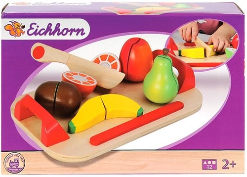 Eichhorn Holz Schneidebrett Spielzeug Obstset für Kinder