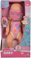 Babypuppe Badespielzeug wasserfest mit Badeanzug und Schwimmbrille