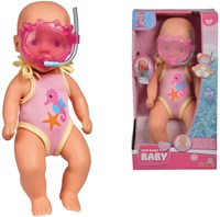 Babypuppe Badespielzeug wasserfest mit Badeanzug und Schwimmbrille-2