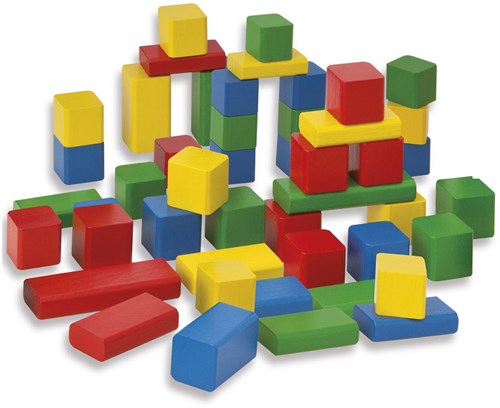 Eichhorn Holzbausteine - buntes Bauspielzeug 50 Stück FSC-2
